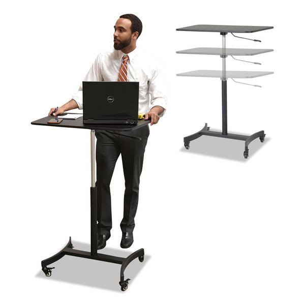 Victor® DC500 High Rise Collection Mobile Adjustable Standing Desk, 30.75" x 22" x 29" to 44", Black (VCTDC500)