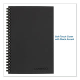 Cambridge® Wirebound Business Notebook, 1-Subject, Wide/Legal Rule, Black Linen Cover, (80) 8 x 5 Sheets (MEA06074) Each