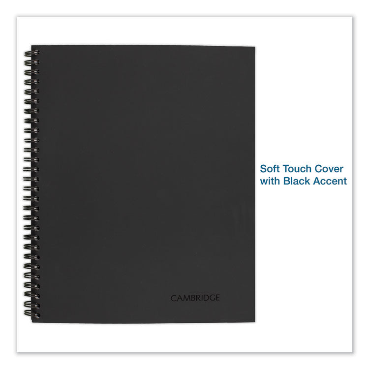 Cambridge® Wirebound Business Notebook, 1-Subject, Wide/Legal Rule, Black Linen Cover, (80) 9.5 x 6.63 Sheets (MEA06672) Each