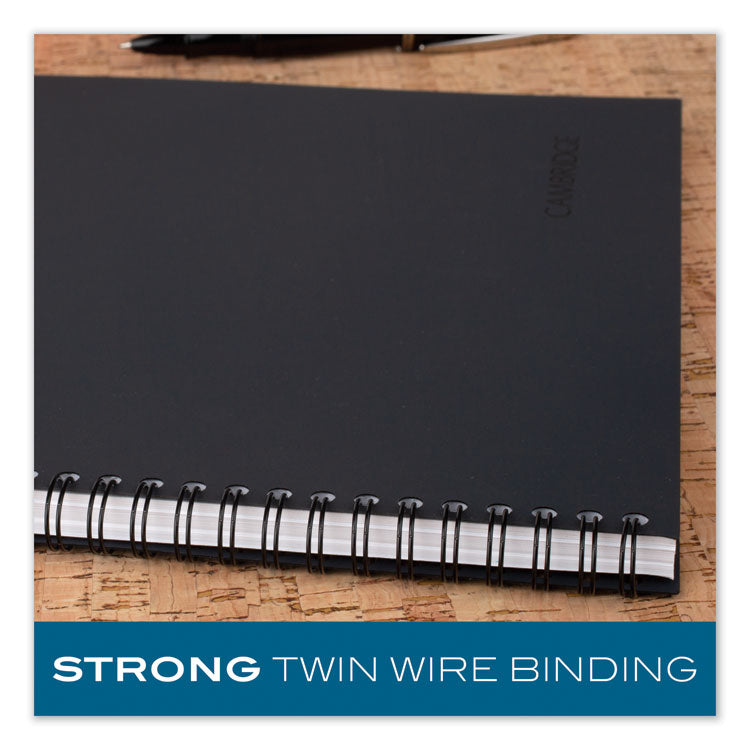 Cambridge® Wirebound Business Notebook, 1-Subject, Wide/Legal Rule, Black Linen Cover, (80) 9.5 x 6.63 Sheets (MEA06672) Each