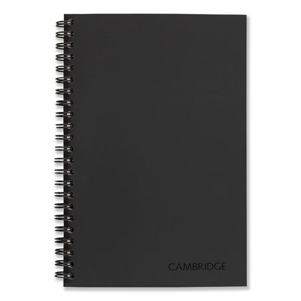 Cambridge® Wirebound Business Notebook, 1-Subject, Wide/Legal Rule, Black Linen Cover, (80) 8 x 5 Sheets (MEA06074) Each