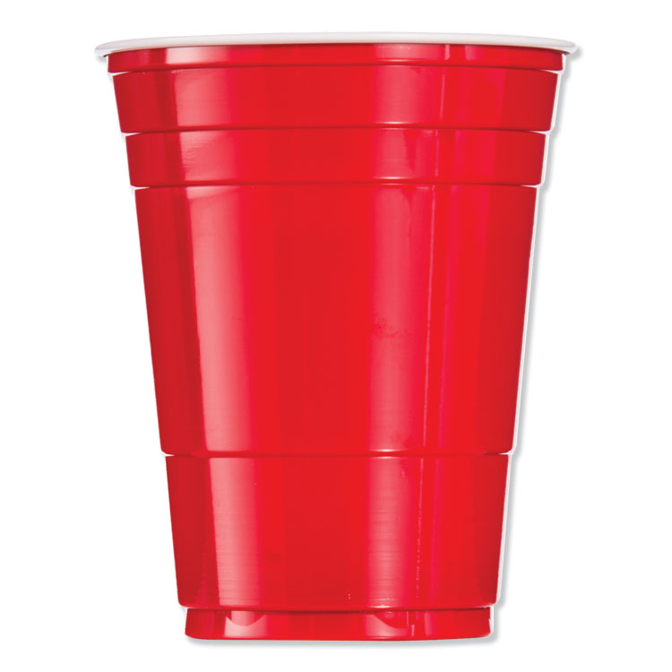 Dart® SOLO Party Plastic Cold Drink Cups, 16 oz, Red, 50/Bag, 20 Bags/Carton (DCCP16R)