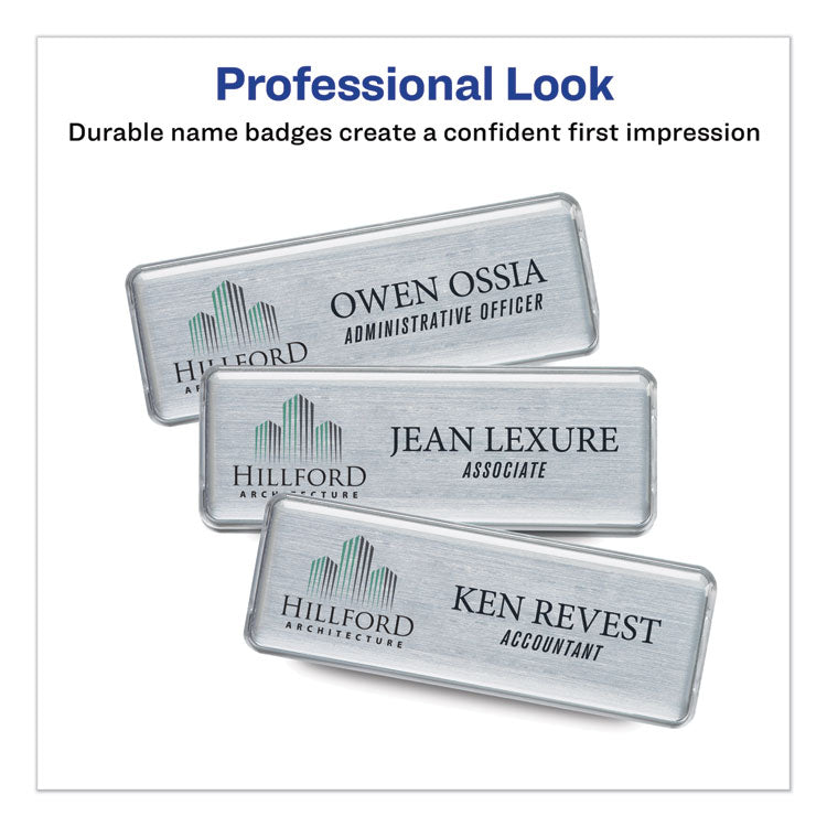 Avery The Mighty Badge Name Badge Inserts, 1 x 3, Clear, Laser, 20/Sheet, 5 Sheets/Pack (AVE71210)