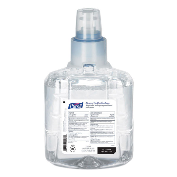 PURELL® Advanced Hand Sanitizer Foam, For LTX-12 Dispensers, 1,200 mL Refill, Fragrance-Free (GOJ190502EA)