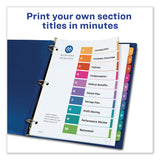 Avery® Customizable TOC Ready Index Multicolor Tab Dividers, 10-Tab, 1 to 10, 11 x 8.5, White, Traditional Color Tabs, 6 Sets (AVE11188)