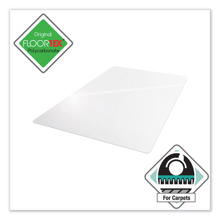 Floortex® Cleartex Ultimat Polycarbonate Chair Mat for Low/Medium Pile Carpet, 48 x 53, Clear (FLRER1113423ER) Each