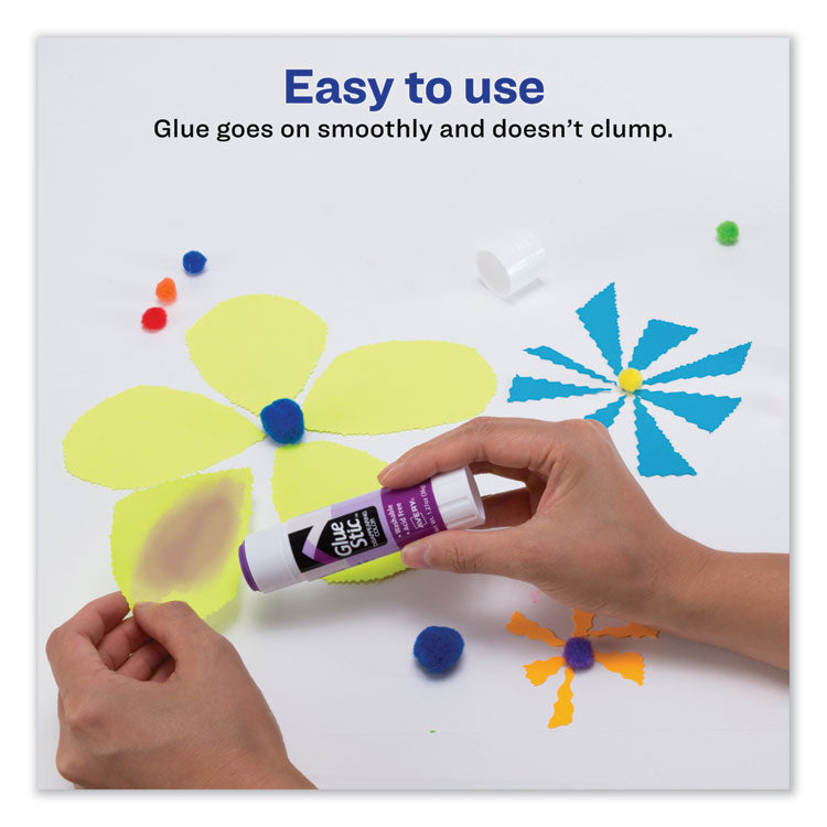 Avery® Permanent Glue Stic, 1.27 oz, Applies Purple, Dries Clear (AVE00226)