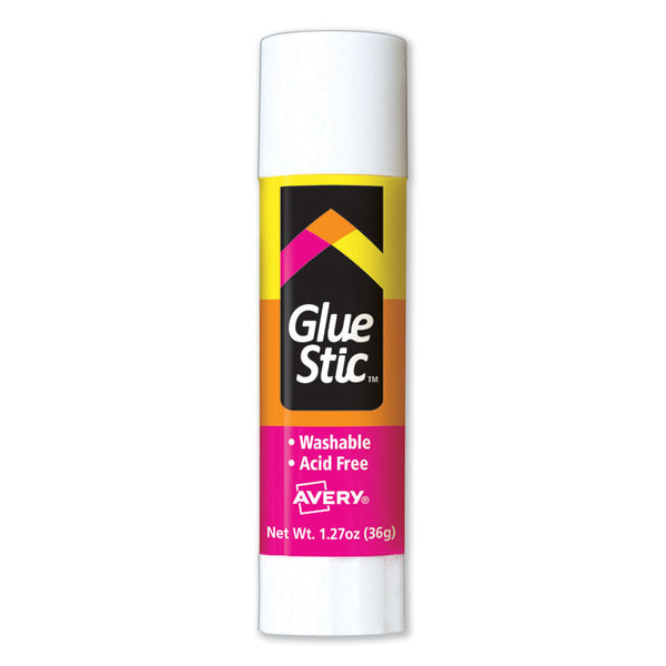 Avery® Permanent Glue Stic Value Pack, 1.27 oz, Applies White, Dries Clear, 6/Pack (AVE98073)