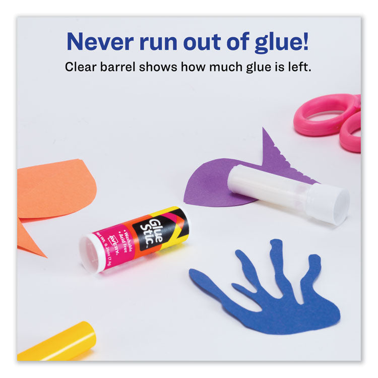 Avery® Permanent Glue Stic Value Pack, 0.26 oz, Applies White, Dries Clear, 6/Pack (AVE98095)