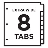 Avery® Customizable TOC Ready Index Multicolor Tab Dividers, Extra Wide Tabs, 8-Tab, 1 to 8, 11 x 9.25, White, 1 Set (AVE11163)