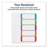Avery® Customizable TOC Ready Index Multicolor Tab Dividers, 5-Tab, 1 to 5, 11 x 8.5, White, Contemporary Color Tabs, 1 Set (AVE11840) 1 Set