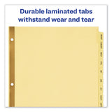 Avery® Preprinted Laminated Tab Dividers with Gold Reinforced Binding Edge, 12-Tab, Jan. to Dec., 11 x 8.5, Buff, 1 Set (AVE11307)