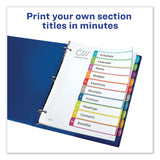 Avery® Customizable TOC Ready Index Multicolor Tab Dividers, 10-Tab, 1 to 10, 11 x 8.5, White, Contemporary Color Tabs, 1 Set (AVE11842) Set of 10