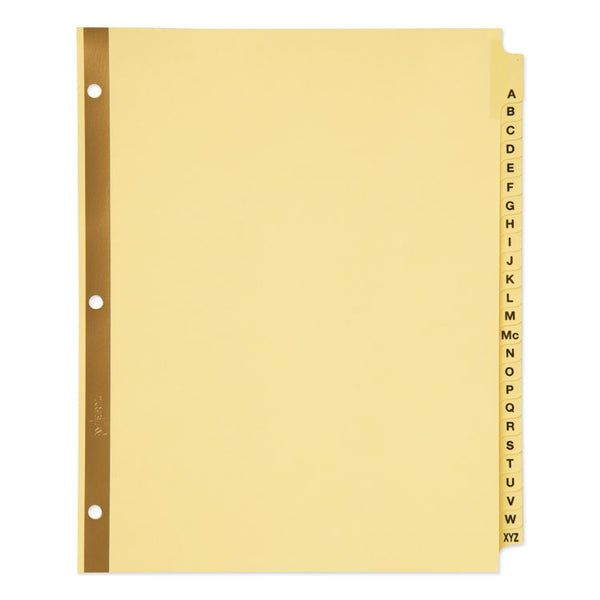 Avery® Preprinted Laminated Tab Dividers with Gold Reinforced Binding Edge, 25-Tab, A to Z, 11 x 8.5, Buff, 1 Set (AVE11306)