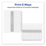 Avery® Customizable TOC Ready Index Black and White Dividers, 12-Tab, Jan. to Dec., 11 x 8.5, 1 Set (AVE11126)