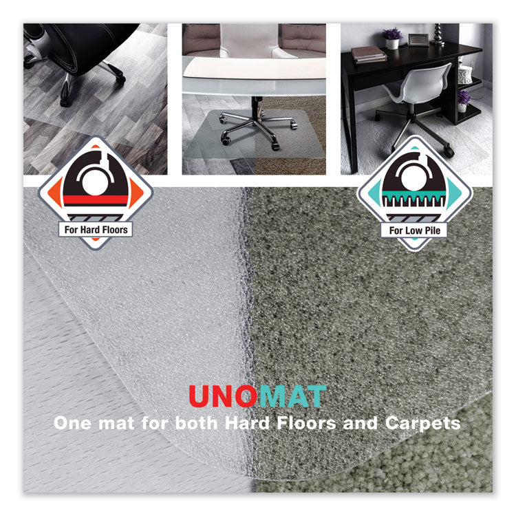 Floortex® Cleartex Unomat Anti-Slip Chair Mat for Hard Floors/Flat Pile Carpets, 60 x 48, Clear (FLREC1215020ERA) Each