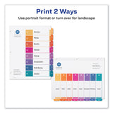 Avery® Customizable TOC Ready Index Multicolor Tab Dividers, 8-Tab, 1 to 8, 11 x 8.5, White, Traditional Color Tabs, 6 Sets (AVE11186)