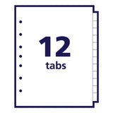 Avery&reg; Preprinted Tab Dividers, 12-Tab, 8.5 x 5 1/2 (AVE11315)