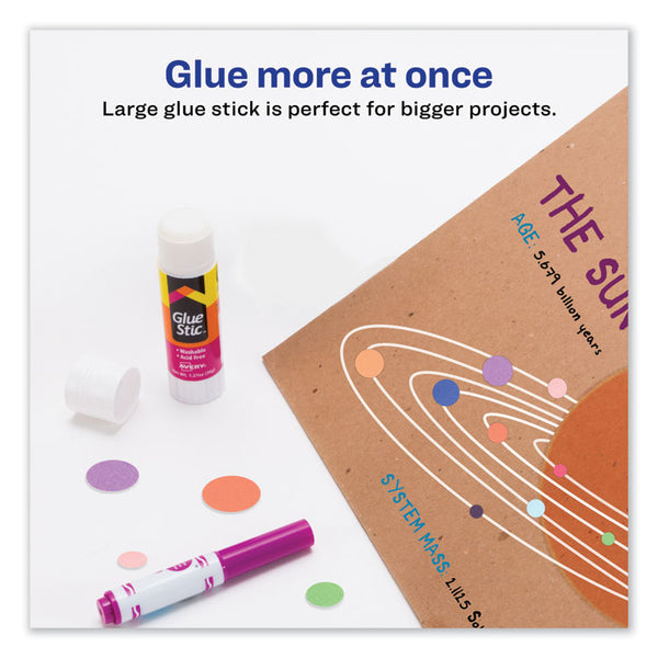 Avery® Permanent Glue Stic, 1.27 oz, Applies White, Dries Clear (AVE00196)