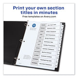 Avery® Customizable TOC Ready Index Black and White Dividers, 12-Tab, Jan. to Dec., 11 x 8.5, 1 Set (AVE11126)