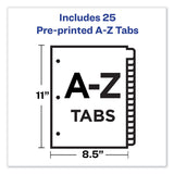 Avery® Preprinted Black Leather Tab Dividers w/Gold Reinforced Edge, 25-Tab, A to Z, 11 x 8.5, Buff, 1 Set (AVE11350)