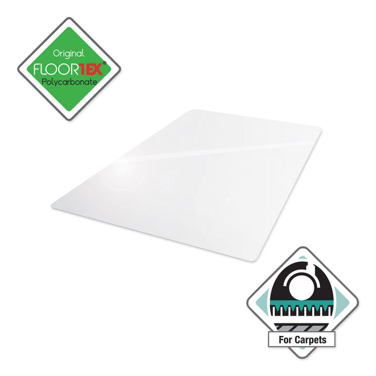 Floortex® Cleartex Ultimat Polycarbonate Chair Mat for High Pile Carpets, 60 x 48, Clear (FLRER1115227ER)