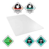 Floortex® Cleartex MegaMat Heavy-Duty Polycarbonate Mat for Hard Floor/All Carpet, 46 x 53, Clear (FLRECM121345ER) Each