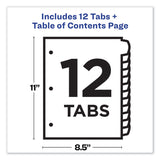 Avery® Customizable TOC Ready Index Multicolor Tab Dividers, 12-Tab, 1 to 12, 11 x 8.5, White, Contemporary Color Tabs, 1 Set (AVE11843) Set of 12