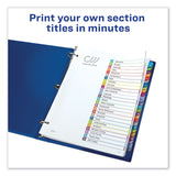 Avery® Customizable TOC Ready Index Multicolor Tab Dividers, 26-Tab, A to Z, 11 x 8.5, White, Contemporary Color Tabs, 1 Set (AVE11844) Set of 26
