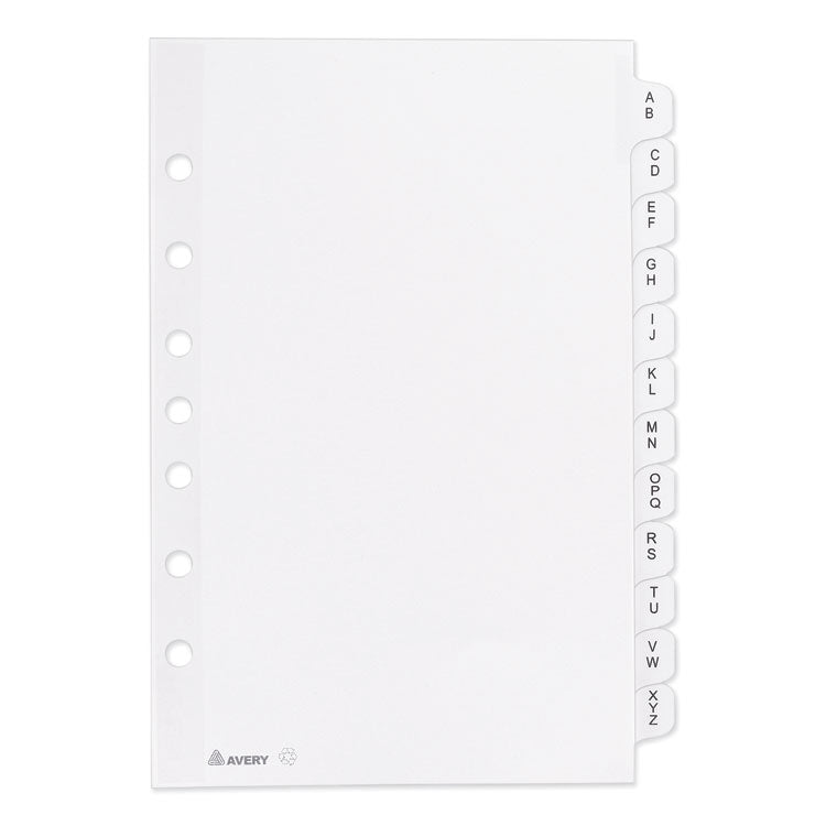 Avery® Preprinted Tab Dividers, 12-Tab, A to Z, 8.5 x 5.5, White, 1 Set (AVE11313)