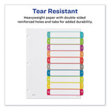 Avery® Customizable TOC Ready Index Multicolor Tab Dividers, 10-Tab, 1 to 10, 11 x 8.5, White, Contemporary Color Tabs, 1 Set (AVE11842)
