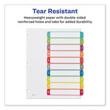 Avery® Customizable TOC Ready Index Multicolor Tab Dividers, 10-Tab, 1 to 10, 11 x 8.5, White, Contemporary Color Tabs, 1 Set (AVE11842) Set of 10