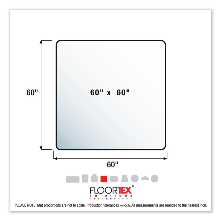 Floortex® Cleartex Ultimat XXL Polycarbonate Chair Mat for Hard Floors, 60 x 60, Clear (FLR1215015019ER) Each