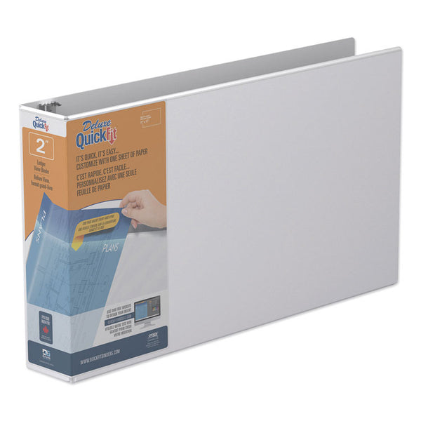 Stride QuickFit Ledger D-Ring View Binder, 3 Rings, 2" Capacity, 11 x 17, White (STW94030)