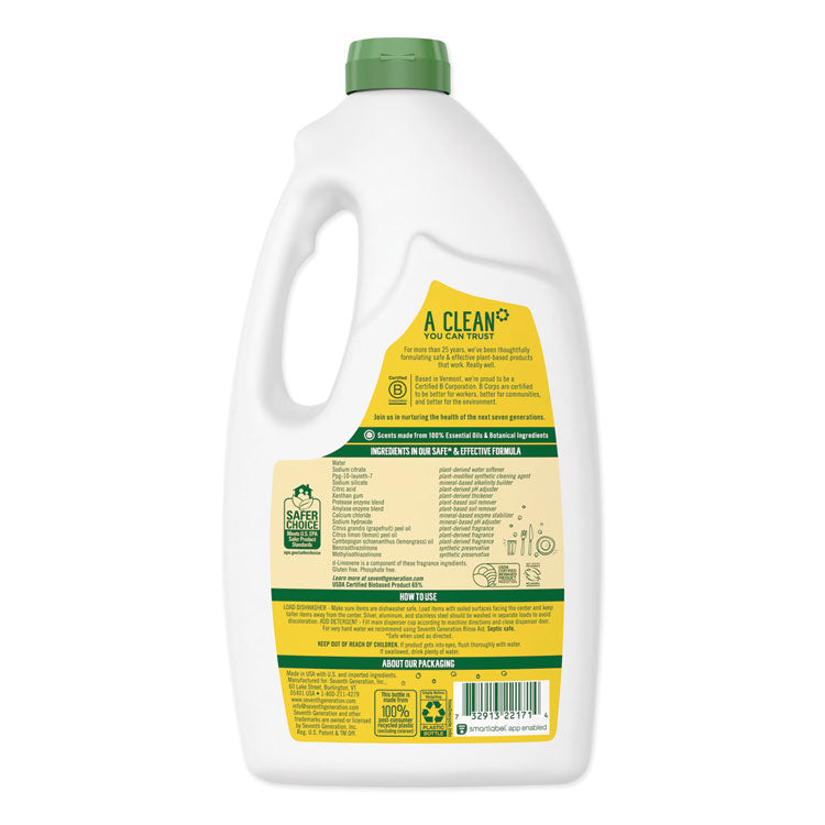 Seventh Generation® Natural Automatic Dishwasher Gel, Lemon, 42 oz Bottle (SEV22171EA) Each