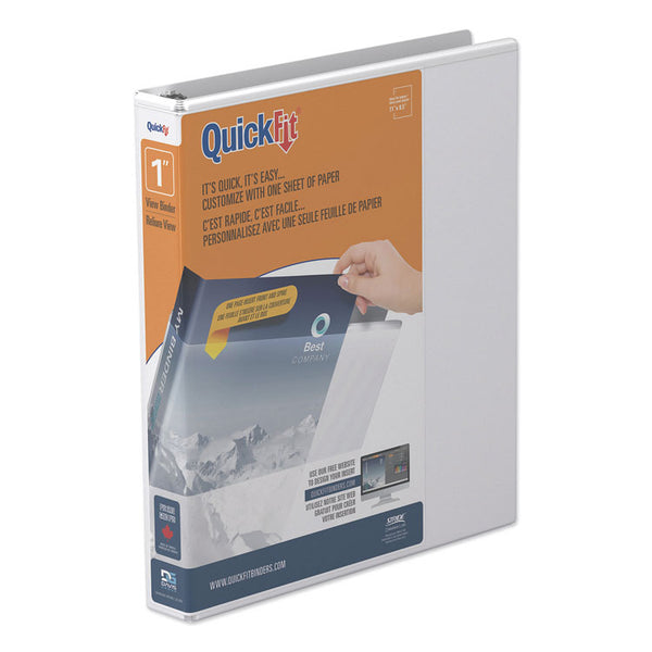 Stride QuickFit D-Ring View Binder, 3 Rings, 1" Capacity, 11 x 8.5, White (STW87010)