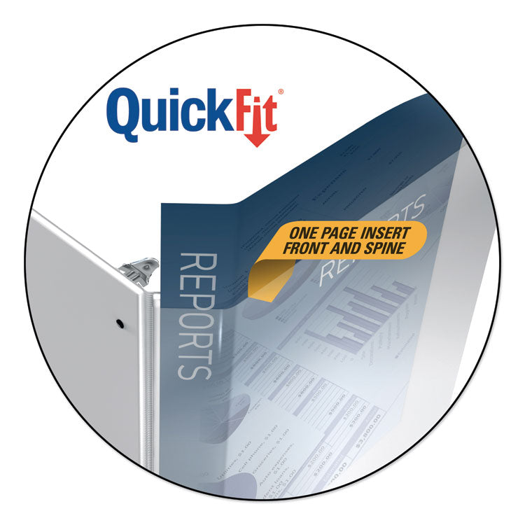 Stride QuickFit Ledger D-Ring View Binder, 3 Rings, 2" Capacity, 11 x 17, White (STW94030)