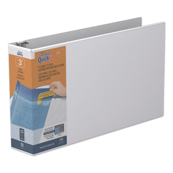 Stride QuickFit Ledger D-Ring View Binder, 3 Rings, 3" Capacity, 11 x 17, White (STW94050)