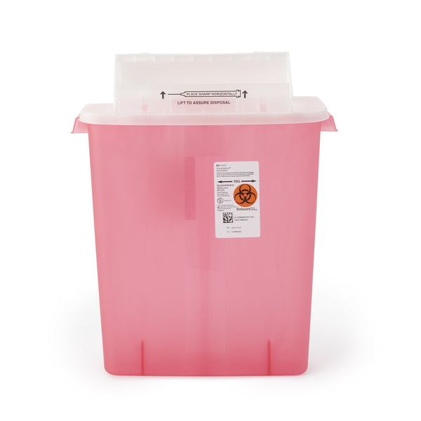 SharpStar™ In-Room™ Sharps Container Translucent Red Base 16-1/2 H X 13-3/4 W X 6 D Inch Horizontal Entry 3 Gallon (276646_CS) 10/CS