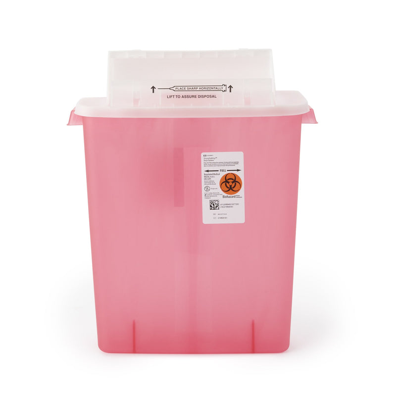 SharpStar™ In-Room™ Sharps Container Translucent Red Base 16-1/2 H X 13-3/4 W X 6 D Inch Horizontal Entry 3 Gallon (276646_CS) 10/CS