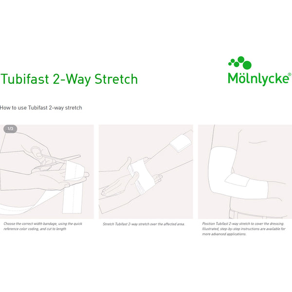 Tubifast® 2 Way Stretch™ Tubular Retainer Dressing Viscose / Polyamide / Elastane 2 Inch X 11 Yard Small / Medium Green Small / Medium Limb NonSterile (684042_BX) 1/BX