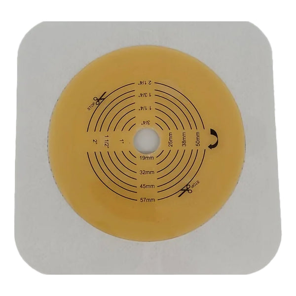 Safe N Simple Ostomy Barrier Trim to Fit, Standard Wear Adhesive Tape Collar 70 mm Flange Up to 2-1/4 Inch Opening 5 X 5 Inch (1244000_BX) 5/BX
