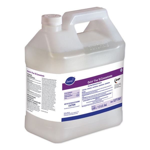 Diversey™ Oxivir Five 16 Concentrate One Step Disinfectant Cleaner, Liquid, 1.5 gal, 2/Carton (DVS5271361)