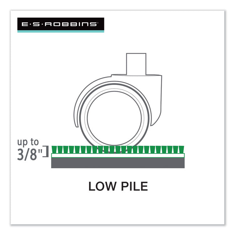 ES Robbins® EverLife Moderate Use Chair Mat for Low Pile Carpet, Rectangular with Lip, 45 x 53, Clear (ESR128173) Each