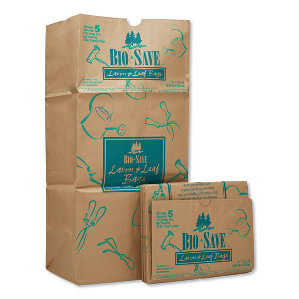 General Lawn and Leaf Bags, 30 gal, 16" x 35", Kraft, 50 Bags (BAGRBR30105BO) Case of 50