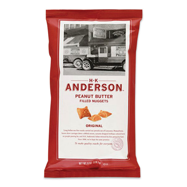 HK Anderson™ Peanut Butter Filled Pretzel Nuggets, Original, 2.5 oz Packets, 8/Carton (APBGOV20378) Case of 8