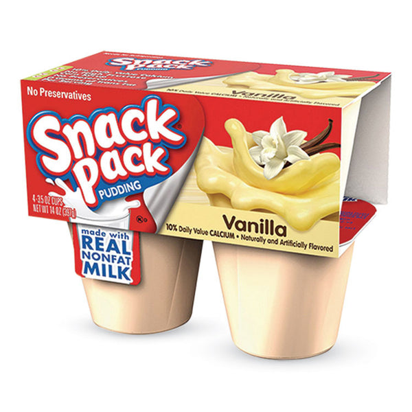 Snack Pack® Pudding Cups, Vanilla, 3.5 oz Cup, 48/Carton (CNGHUN55419) Case of 48