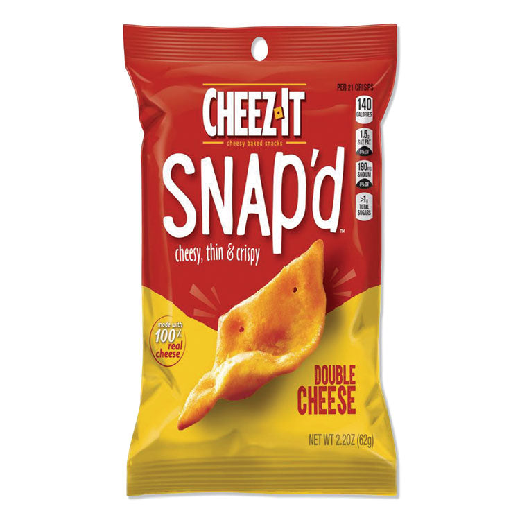 Sunshine® Cheez-it Snap'd Crackers, Double Cheese, 2.2 oz Pouch, 6/Pack (KEB11422) Case of 6