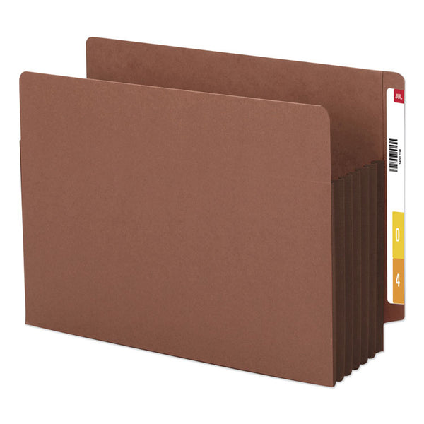 Smead™ Redrope Drop-Front End Tab File Pockets, Fully Lined Colored Gussets, 5.25" Expansion, Letter Size, Redrope/Brown, 10/Box (SMD73691)