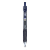 Pilot® G2 Premium Gel Pen, Retractable, Fine 0.7 mm, Navy Blue Ink, Smoke/Blue Barrel, Dozen (PIL31187)